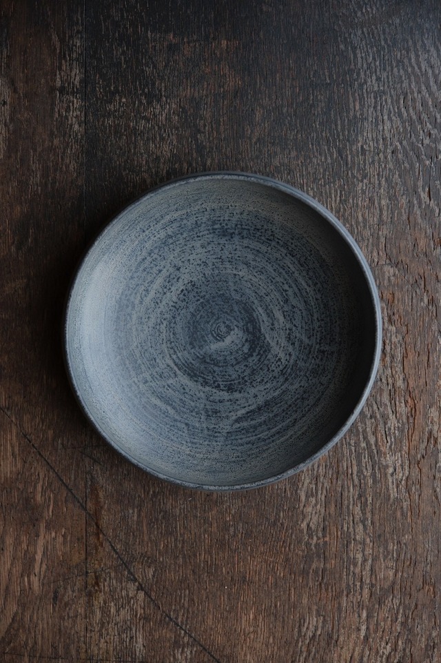 丸小鉢 大 墨白