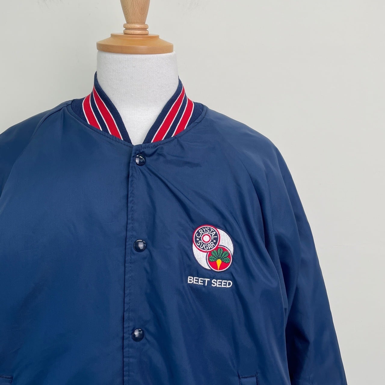 70s ナイロンスタジャン USA製 ネイビー L