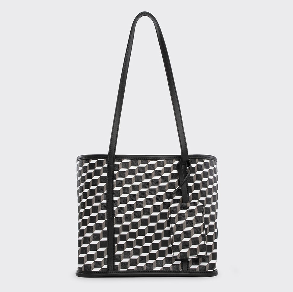 PIERRE HARDY MINI CAB TOTE BLACK WHITE BLACK