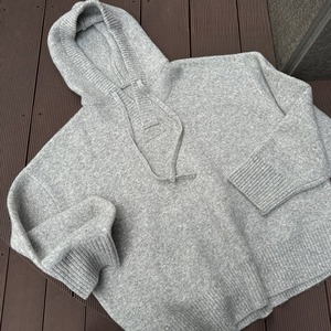 ルーズニットグレーフーディー　1056