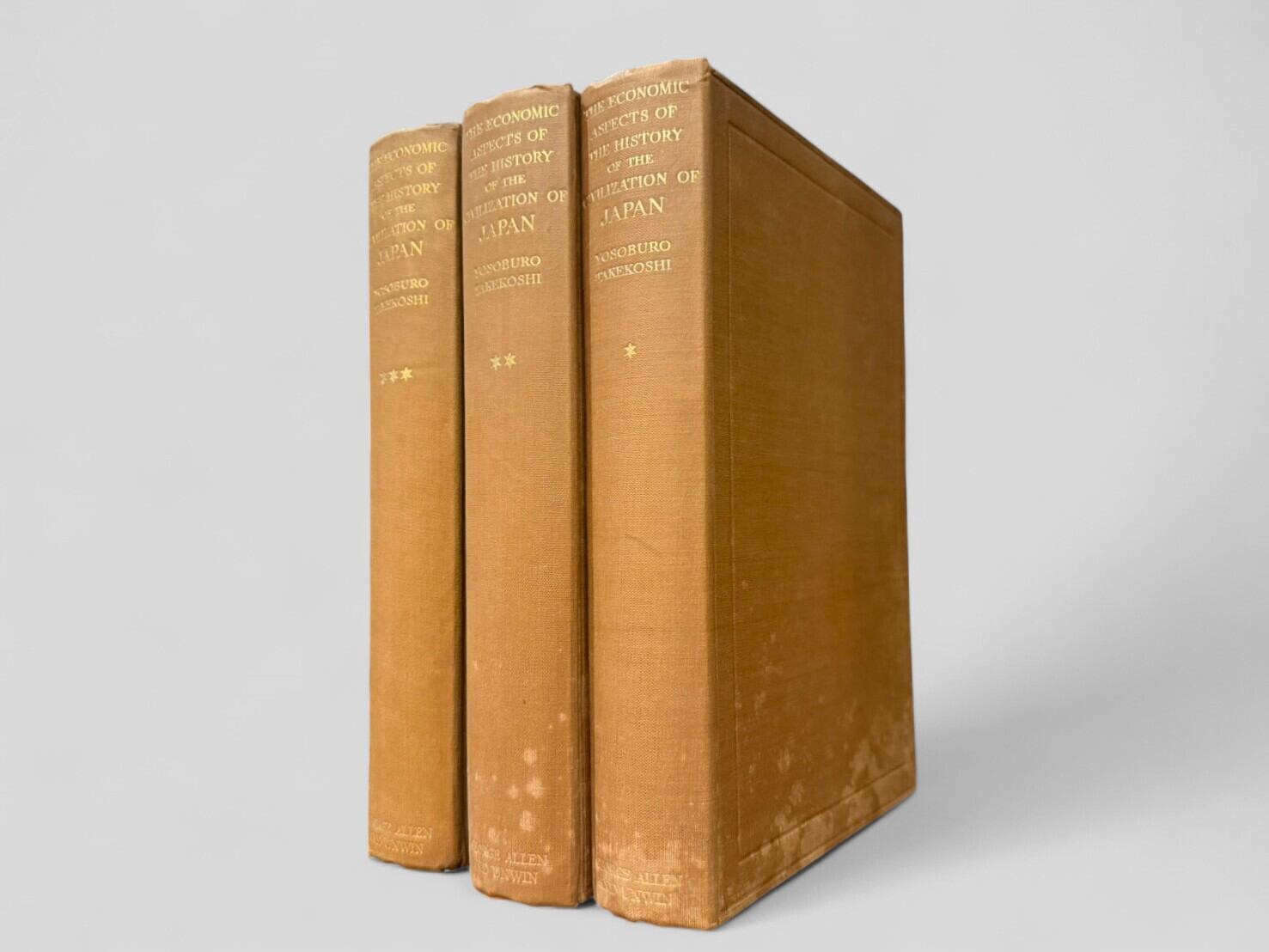 【SJ594】【FIRST EDITION】The Economic Aspects of the History of the Civilization of Japan , Complete set in 3 volumes(1930) /Yosaburō Takekoshi