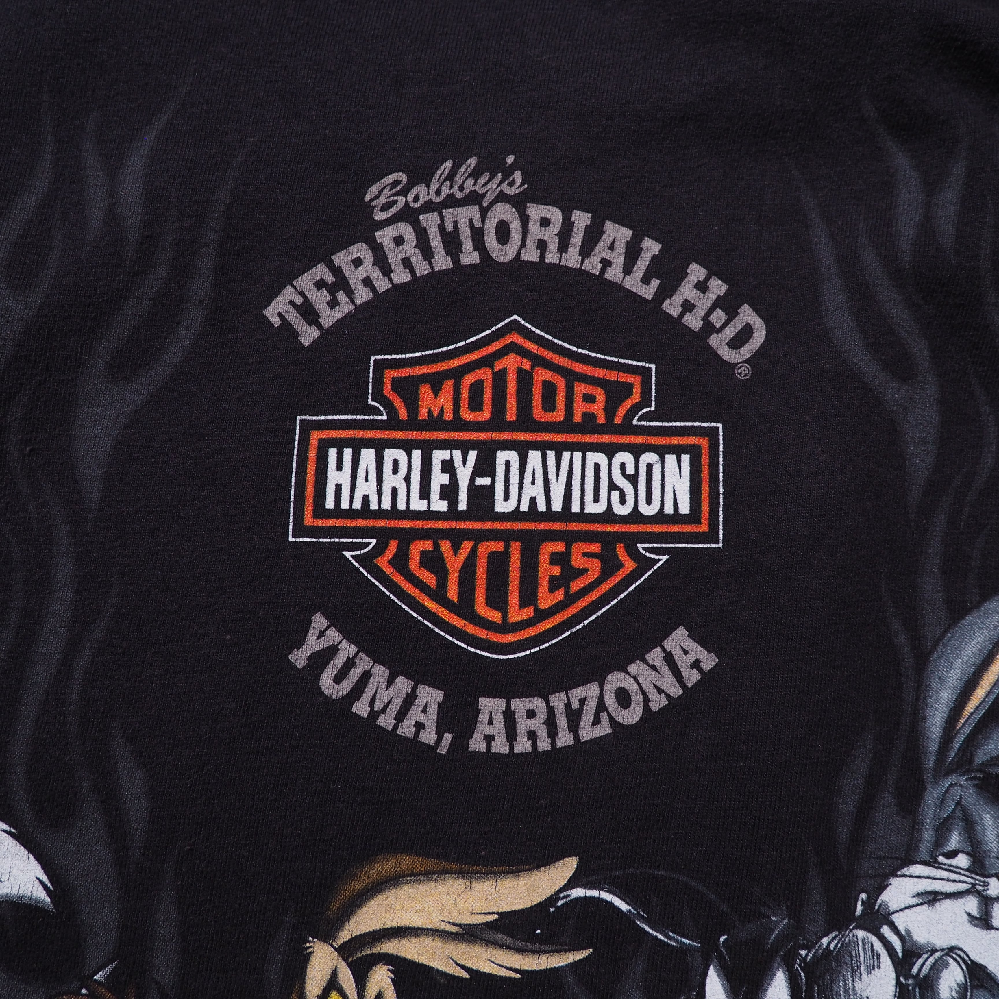 " Harley-Davidson × Looney Tunes " printed Black SS Tee