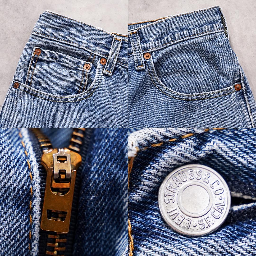 メンズ リーバイス517 Levis W32 フレアブーツ 青 古着 ボトム 21974