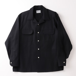 【新品】MINTENS 1960s vintage Black chambray made in OKAYAMA/ 日本製 岡山 ブラックシャンブレー デッドストック生地 コットン オープンカラー シャツ ブラック オリジナルブランド 1960年代シルエット サイズ①