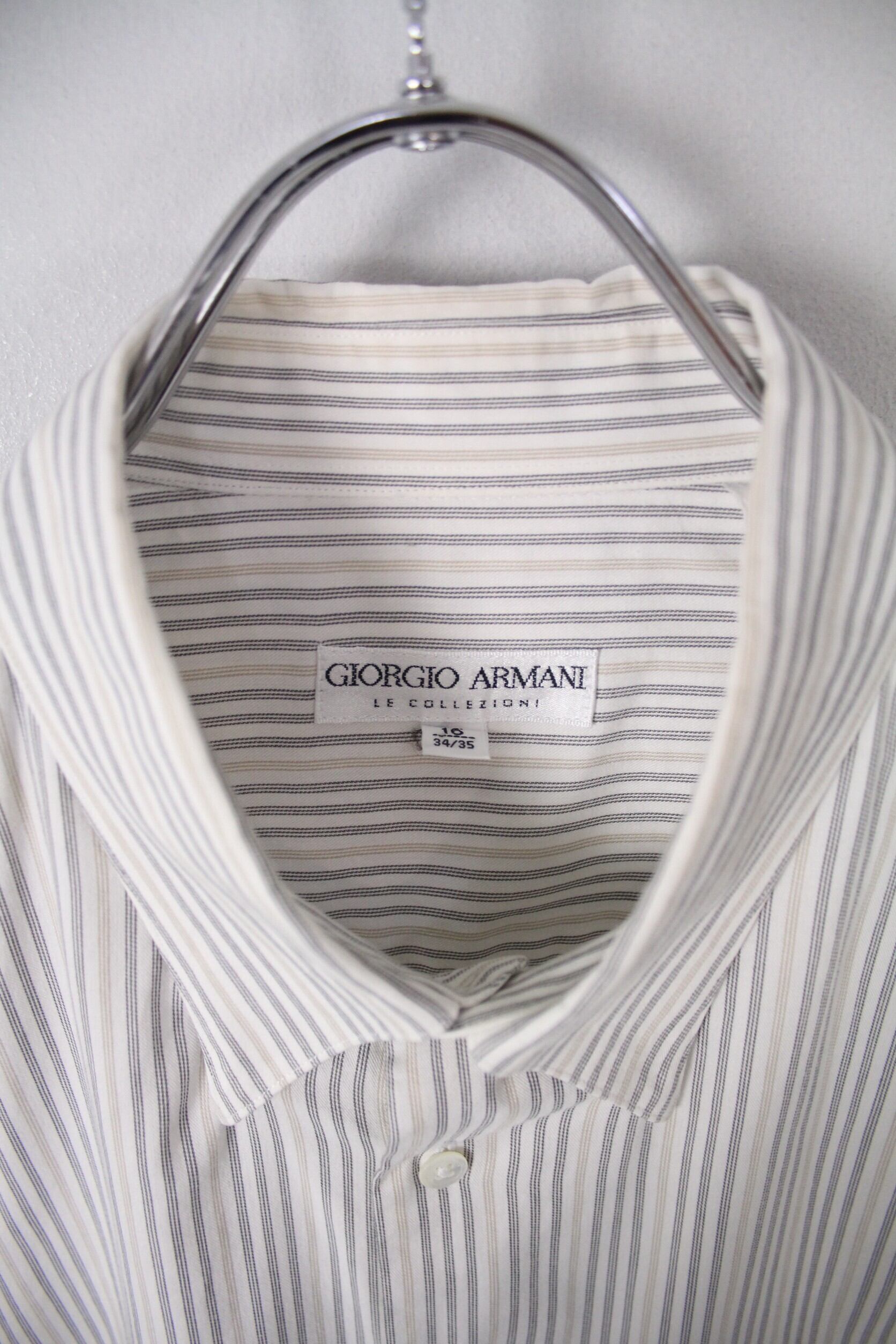 Giorgio Armani le collezioni 短丈ストライプシャツ