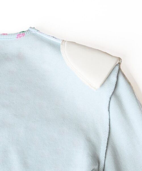HOLIDAY】 super rib padded shoulder crew neck l/s tops (flower