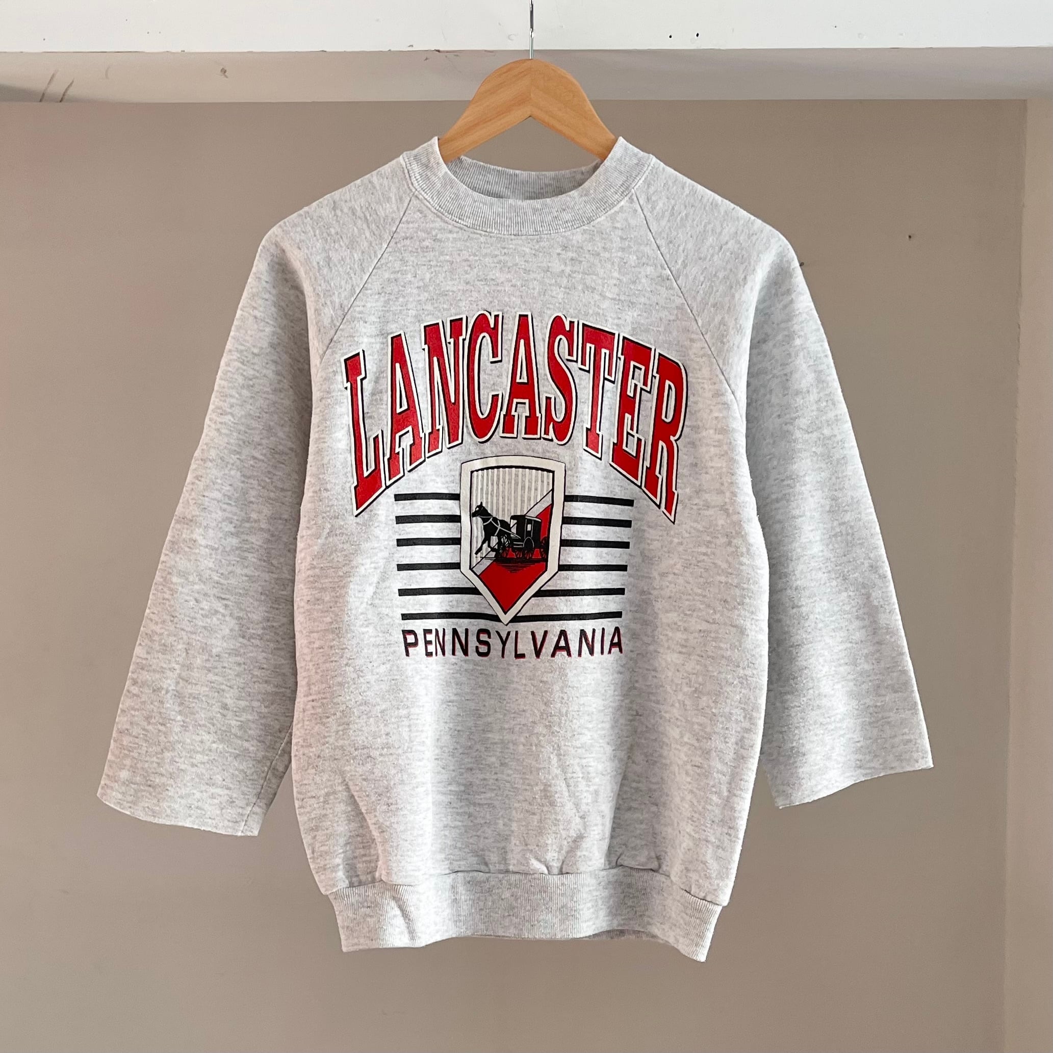 【Sz:M】90s JERZEES 「Lancaster」カットオフスウェット MADE IN USA