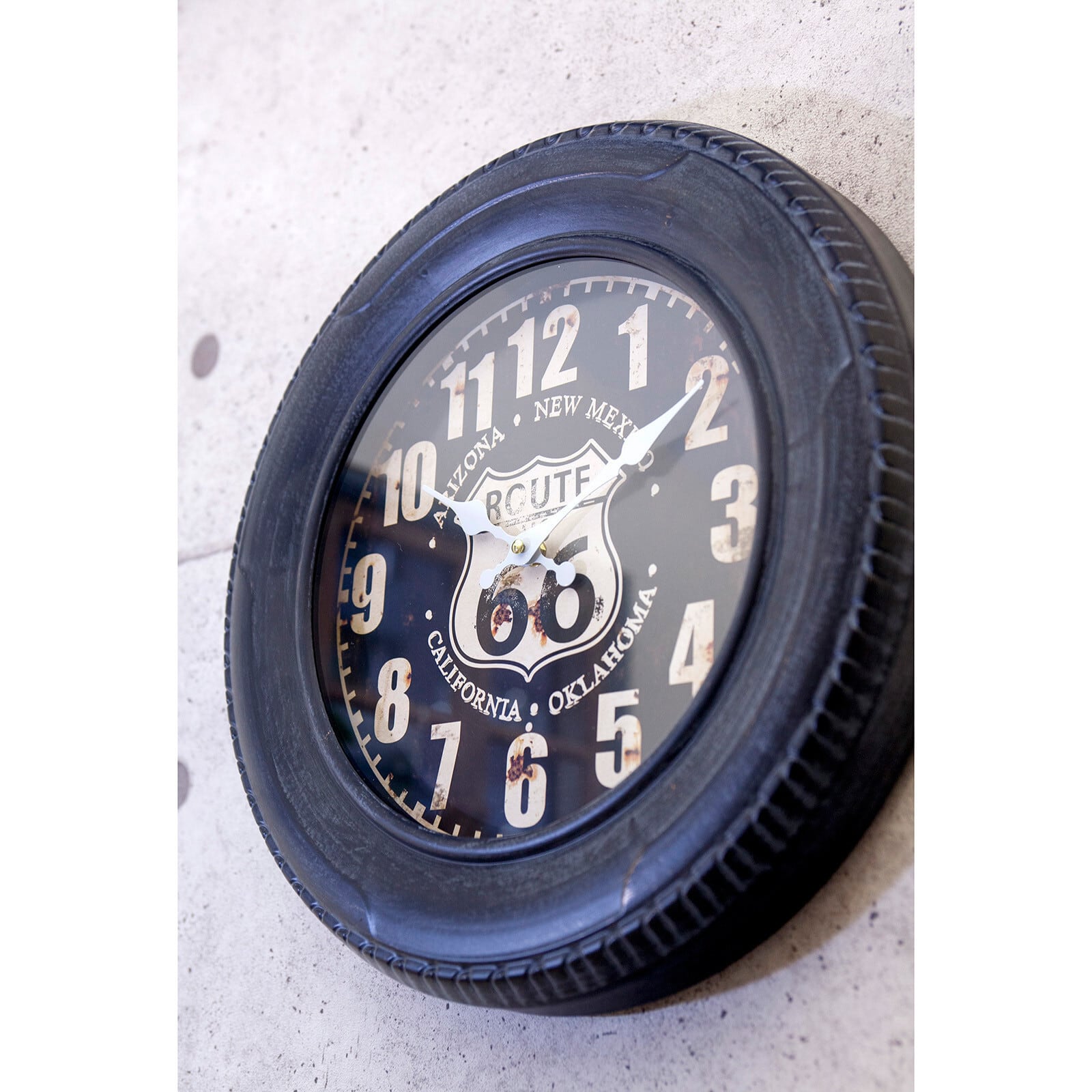 壁掛け時計 タイヤの形 アンティーク ヴィンテージ調 時計