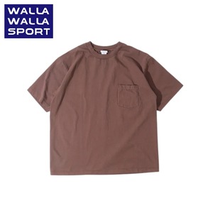 WALLA WALLA SPORT 6oz ポケットTシャツ メンズ｜USAコットン・日本製｜チューブボディ ヴィンテージ風 ワイドシルエット DARK BROWN