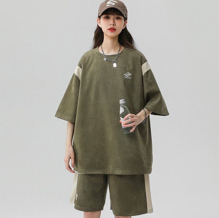 半袖 ジャージ セットアップ レディース 韓国 夏 Tシャツ ハーフパンツ