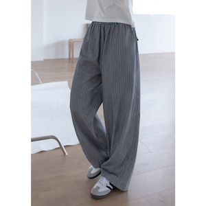 striped wide pants