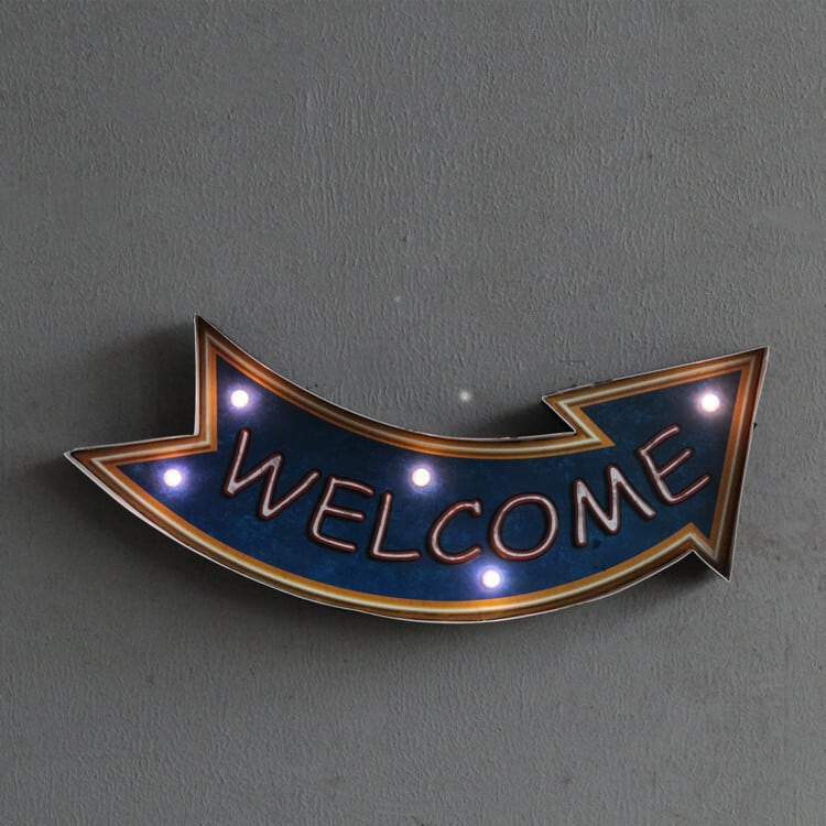 看板チューリップ蝶白アメリカンレトロ海外雑貨ブリキプレート夏