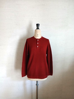 【KEIICHILO】地球にやさしい♡ワッフル編ヘンリーネックプルオーバー　レンガ