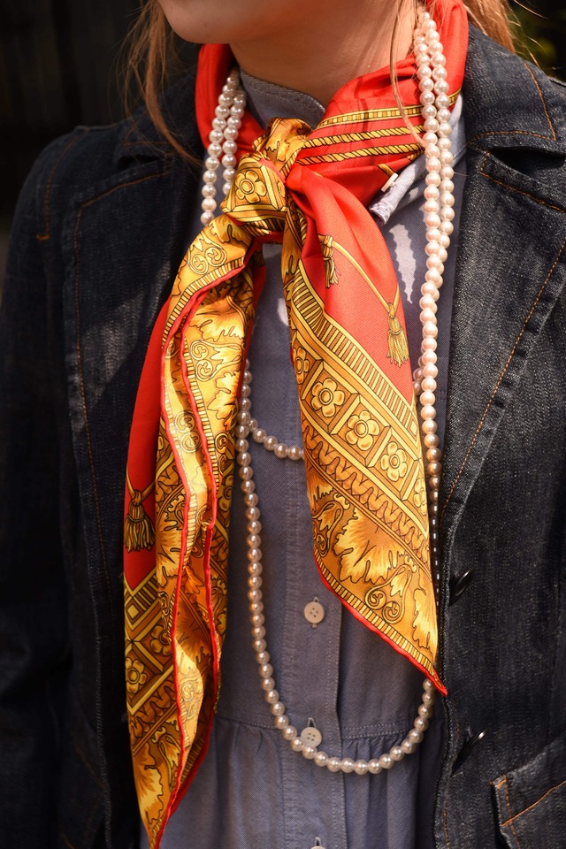 CELINE / vintage design scarf.