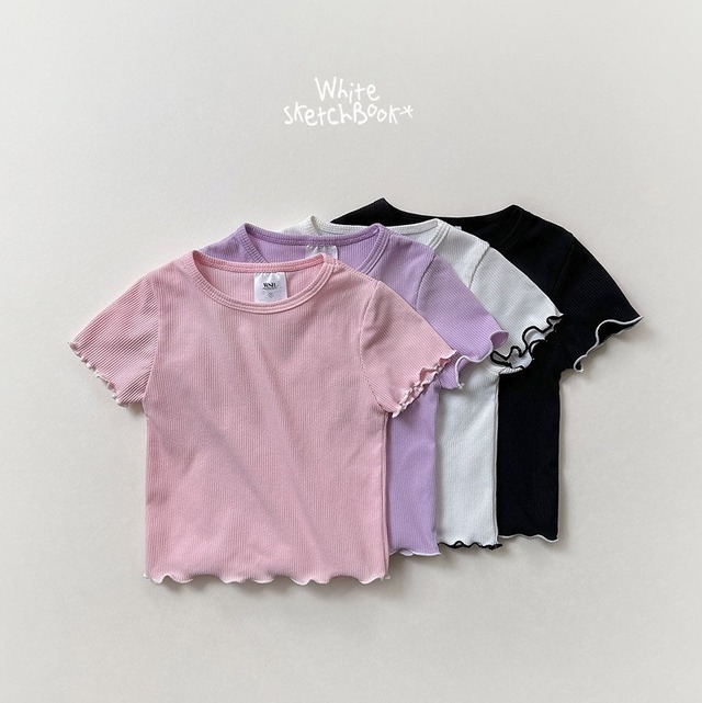 【 ご予約  】 リブフリル半袖Tシャツ / WSB