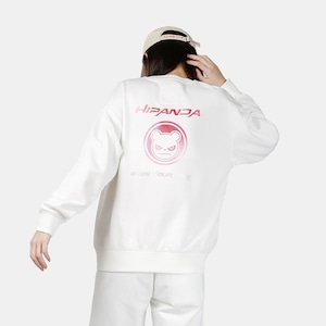 SALE 送料無料 【HIPANDA ハイパンダ】レディース クルーネック スウェット トレーナー WOMEN'S CREW NECK SWEAT SHIRT / WHITE・BLACK