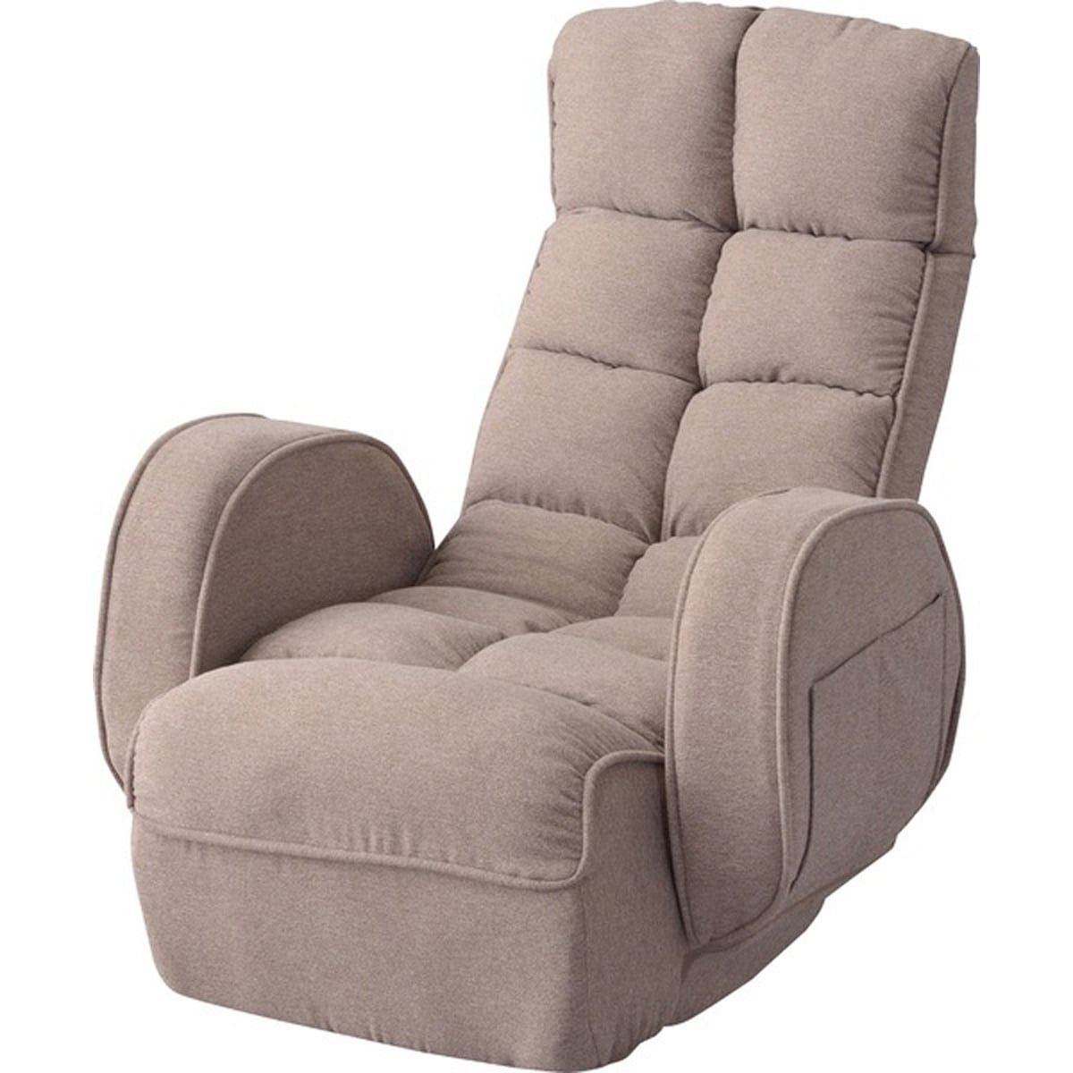 肘付リクライナー 一人掛け 折り畳み 椅子 いす イス リクライニングチェア リクライニング おしゃれ シンプル ひじ掛け付き ポケット付き 収納 チェア リビング 洋室 椅子 チェア ベージュ リラックス ゆったり