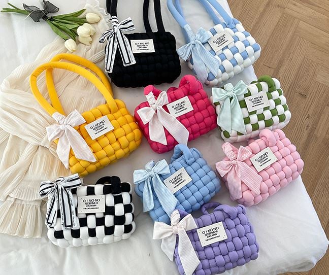 ハンドバッグ創作キット9色 手作りキット チャンキーニット