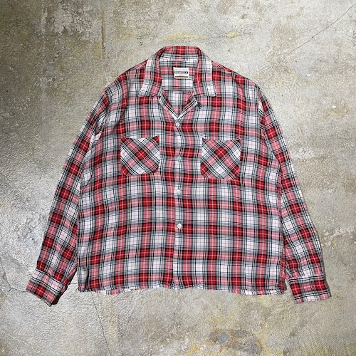 GRANELLA 60s〜 RAYON OPEN COLLAR CHECK SHIRT