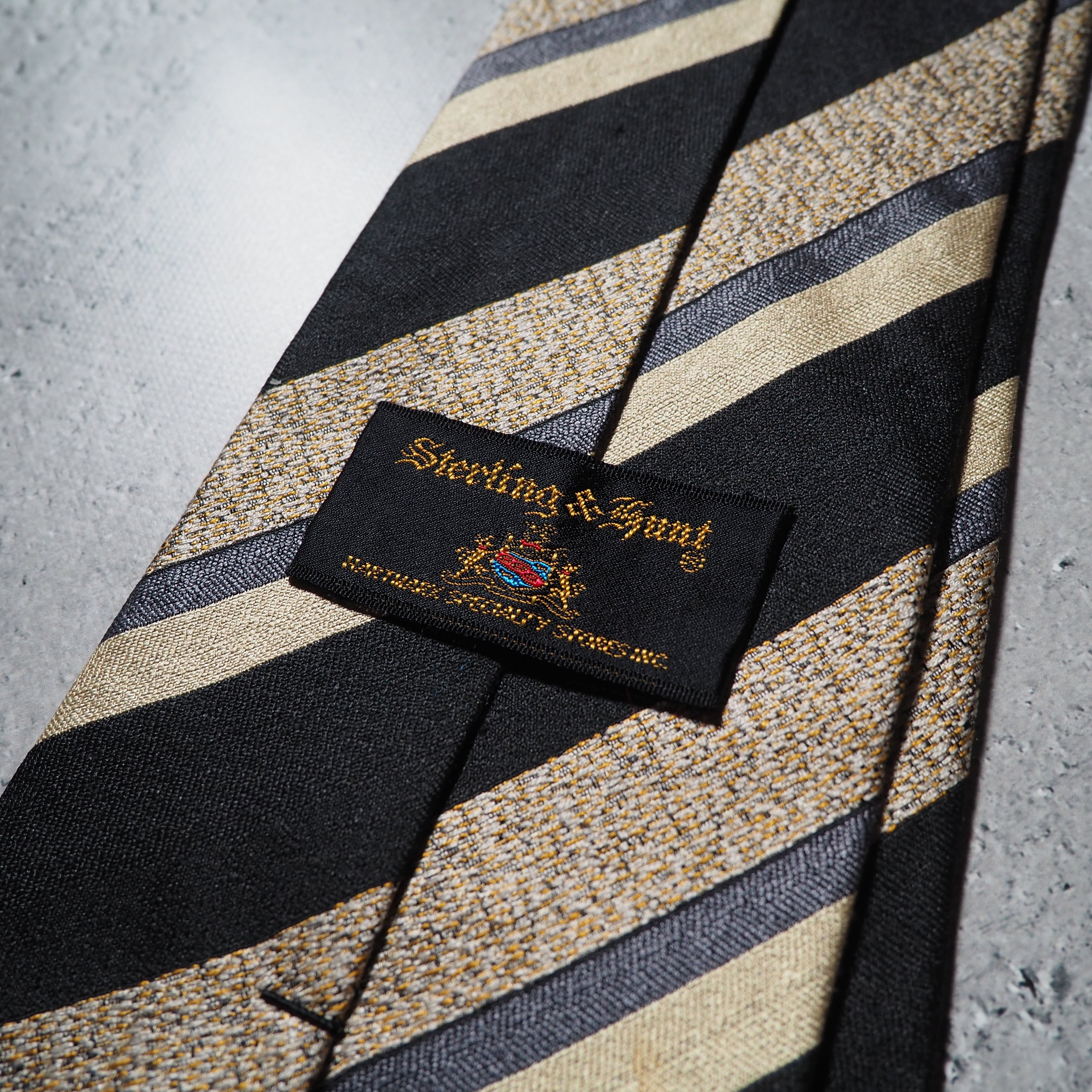 Black mode fat stripe Design vintage silk tie