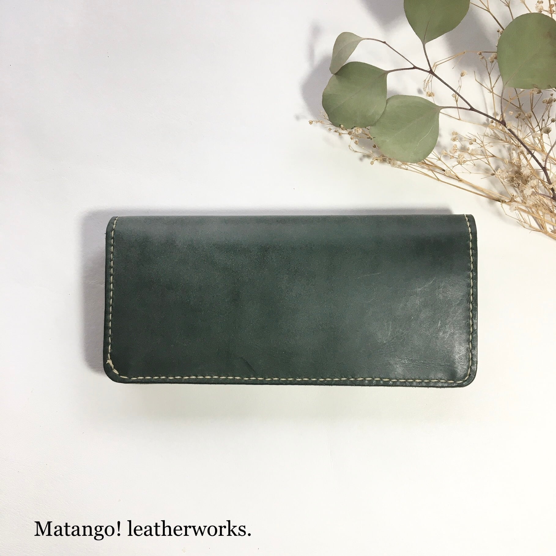 ◇実りの秋財布◇本革 ロロマレザー 長財布 グリーン キャメル 上品