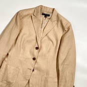リネン100% Brooks Brothers 346 ブルックスブラザーズ MILANO FIT ジャケット 6/ベージュ系 レディース