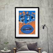 MELT SIGNAL｜ブルーリップと視線が交差するポップアート｜感情と衝動を描いたビビッドな現代アートポスターA2ポスター