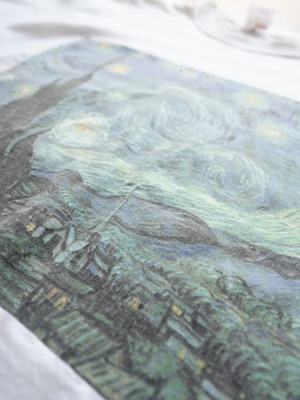 90s Van Gogh ''The Starry Night'' 星月夜 L / 身幅51 着丈72cm