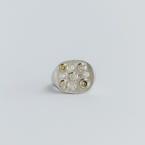 Natural   diamond platinum ring　no.19044