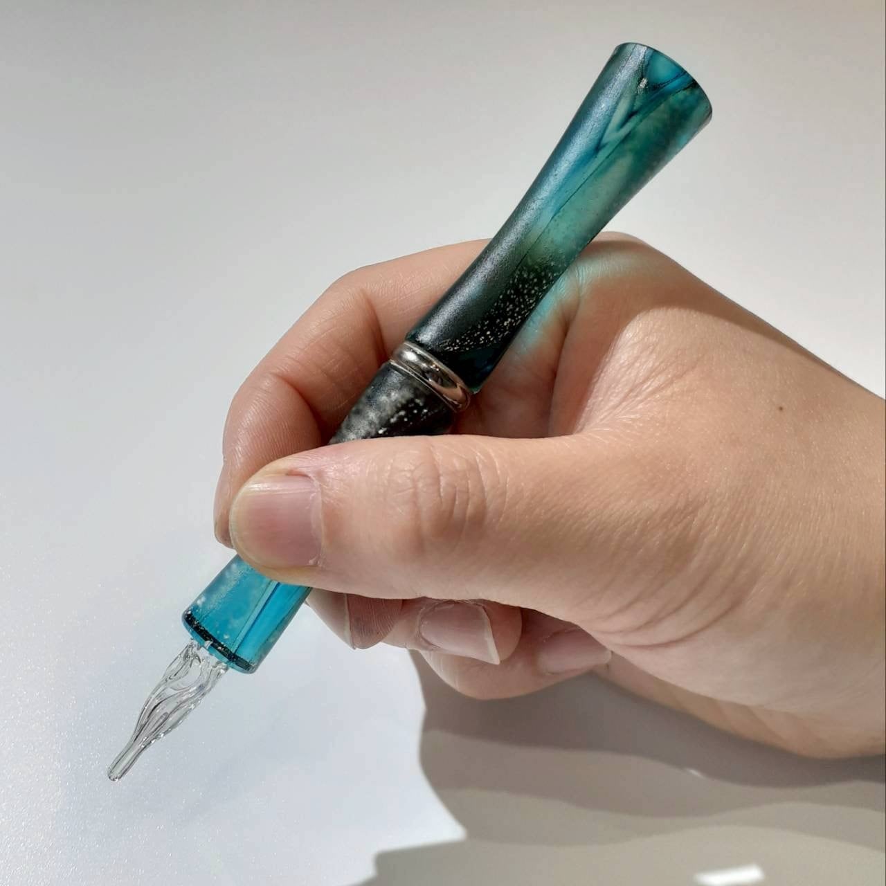 TAKETORI slim 朧月 浅葱色 銀の月 Bullet Nib | Glass Studio TooS