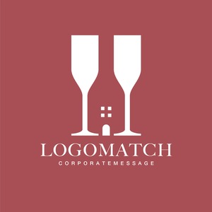 ワイングラスの家のロゴ