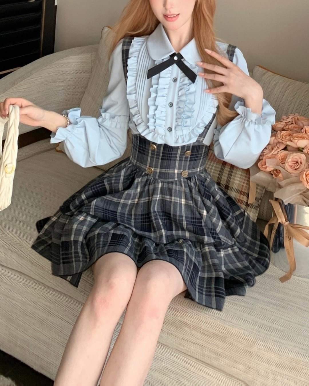 クラシカルリボンシャツブラウス 25W08073