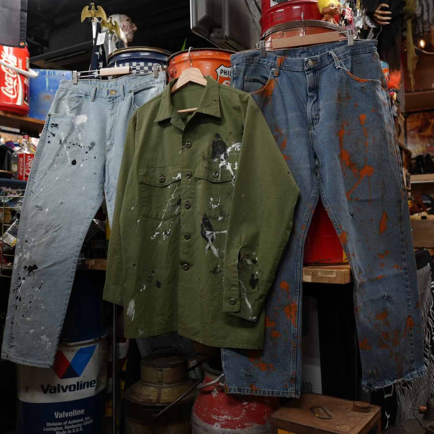 Wrangler ペンキ飛び デニムパンツ W36×L30 ラングラー 雰囲気系 ボロ
