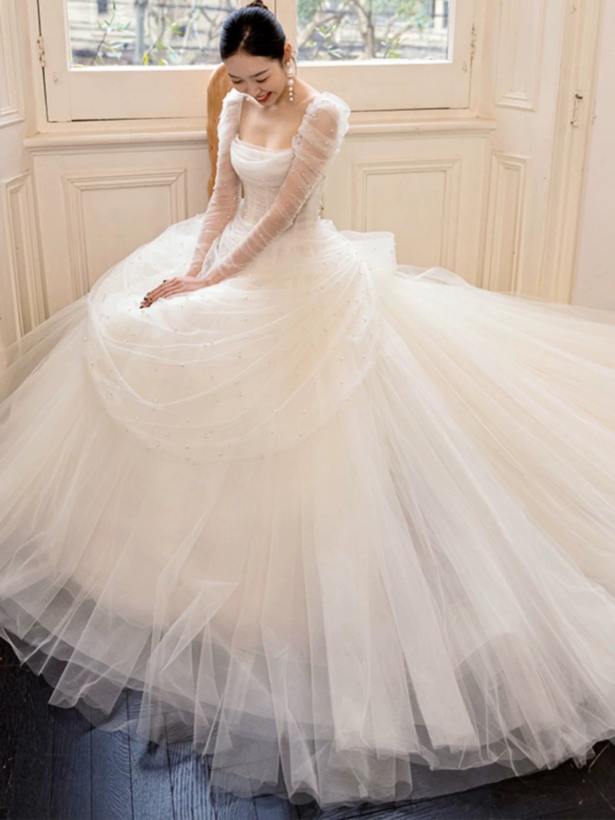 【値下げ】 韓国風ウェディングドレス　美晴ドレス　結婚式　前撮り 値下げ】 韓国風ウェディングドレス 美晴ドレス 結婚式 前撮り 値下げ