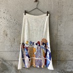 Lady print knit skirt