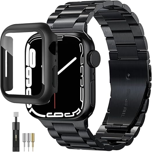 FALSAD] 新型 Apple Watch ステンレス バンド 45mm 41mm 保護
