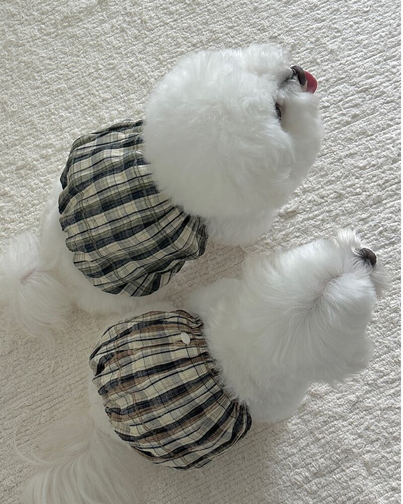 〈予約アイテム〉EYOU / ウディチェックバルーンワンピース