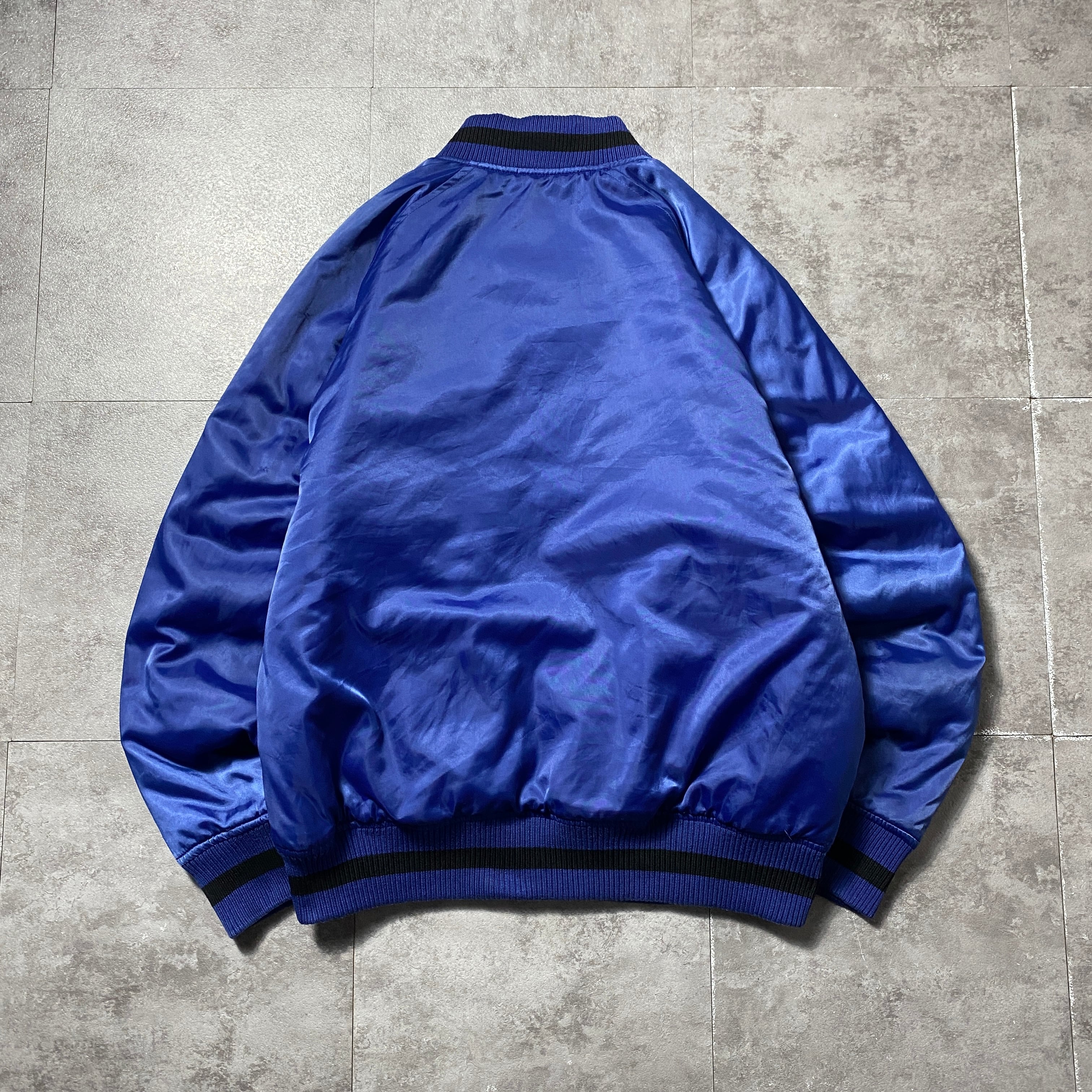 00's Old stussy ステューシー ワッペンロゴ ブルー サテン生地 中綿