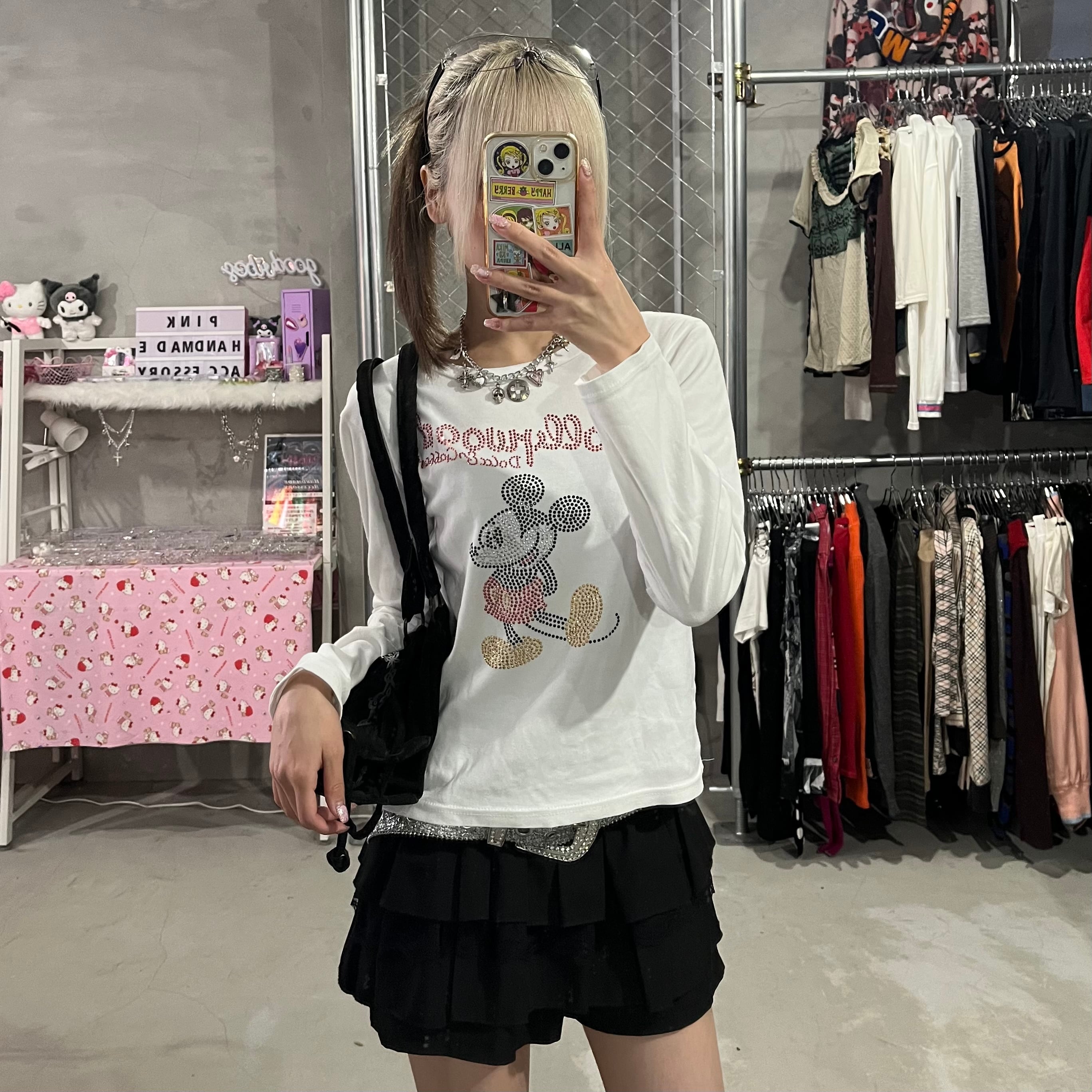 y2kUSA製ファーニットカーデNANAパンクロック古着屋フェアリーグランジボア y2kUSA製ファーニットカーデNANAパンクロック古着屋フェアリー