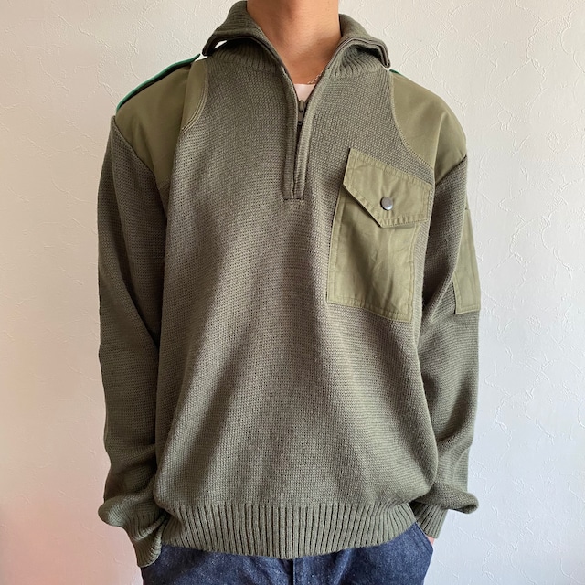 made in Italy　 Italian army  virgin wool　mock neck command sweater　dead stock{イタリア製　デッドストック　イタリア軍　モックネック　ヴァージンウール　コマンドセーター　古着　used メンズ } ユニセックス