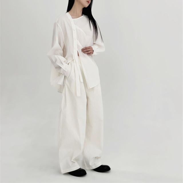 Irregular long sleeve shirt 【2color】C0404