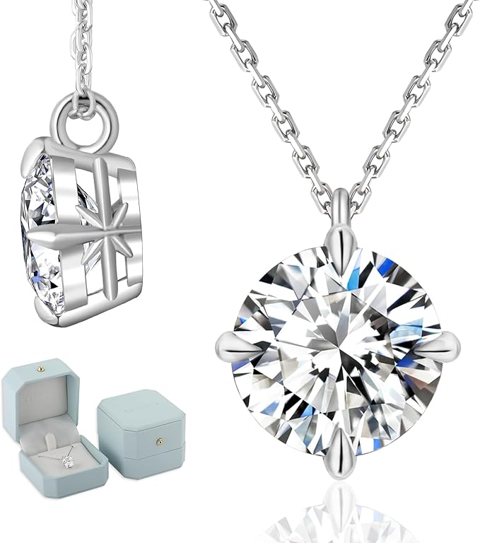 KRKC] モアッサナイト レディースネックレス 4本爪一粒ダイヤ 0.5ct