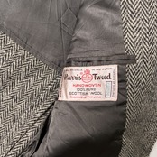 Harris Tweed ハリスツイード USA製 ヘリンボーン くるみボタン 2B テーラードジャケット グレー/80s 90s