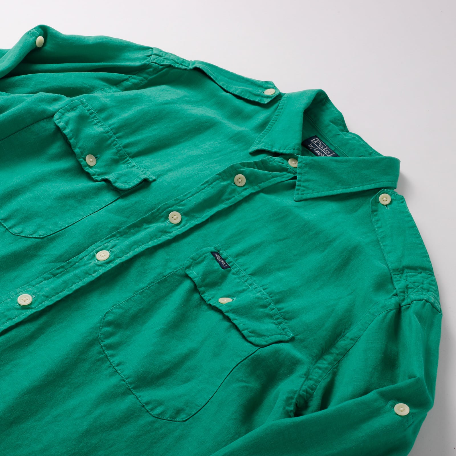 極美品】90s Ralph Lauren special linen silk work shirts Vintage