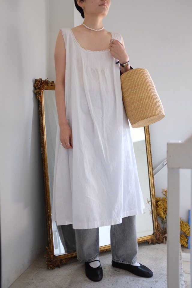 [vintage]french antique cotton under dress