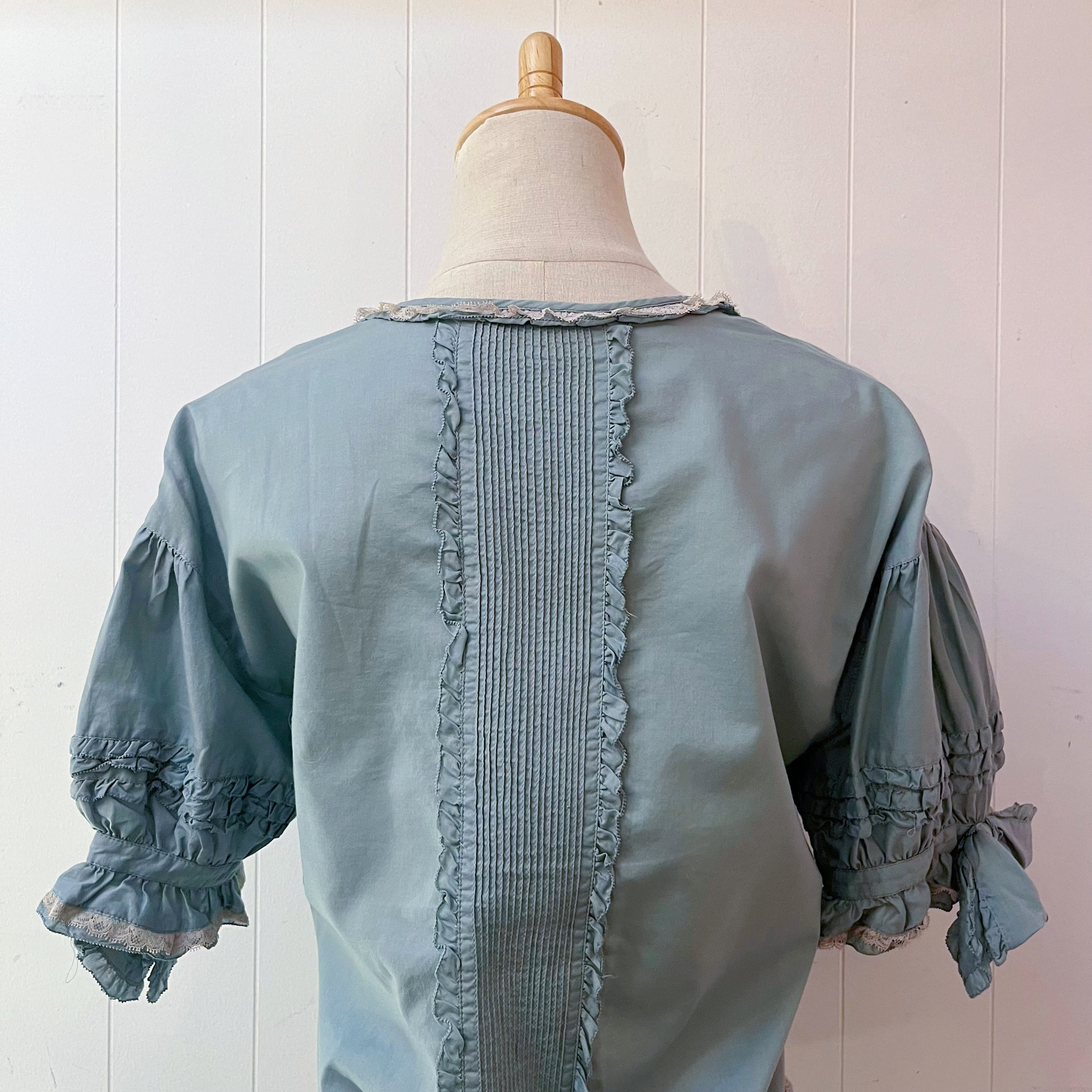 PINKHOUSE / bluegreen frill ribbon blouse