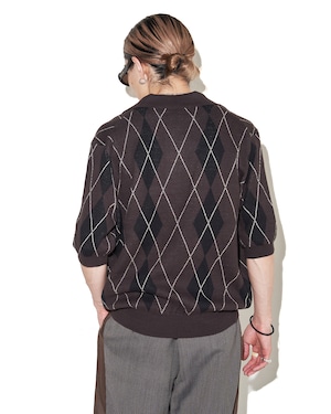refomed " OLD MAN KNIT POLO〔BROWN〕"