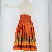 フラダンス 衣装 パウスカート オレンジ系 ハワイアンプリント エスニック柄 花柄 ハワイアン アロハ フラ ダンス レッスン 練習 シングル スカート ブラウン系 カーキ系 イエロー系 橙 茶 緑 黄 華やか 鮮やか おしゃれ かわいい フラダンス衣装 パウスカート おしゃれカジュアル フラ レッスンウエア フラダンス用衣装 かわいいスカート 練習用ダンス衣装 トロピカル柄 ハワイ