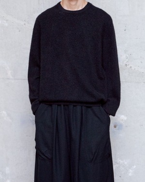 fluffy cashmere crew neck knit sweater