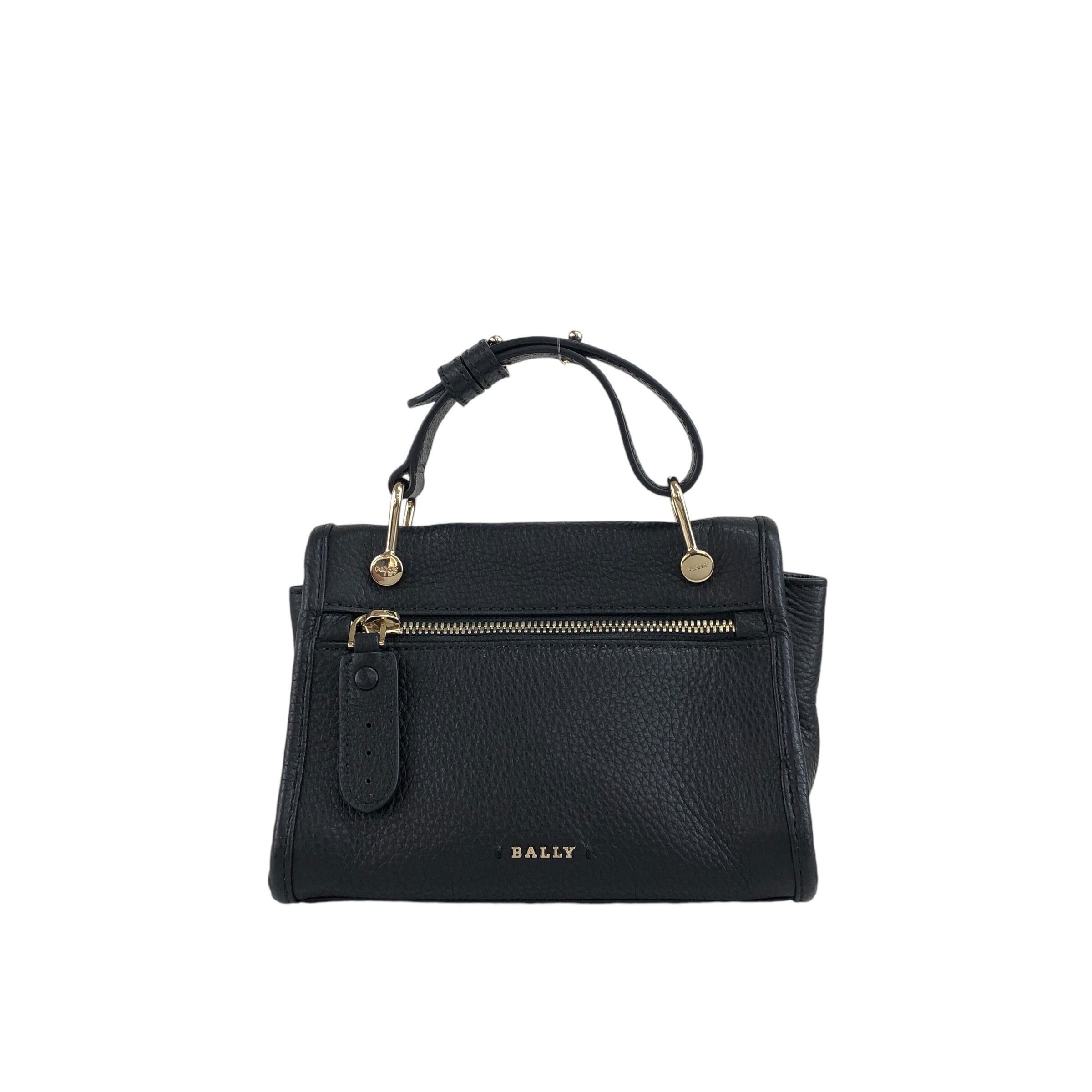 BALLY バリー 巾着 ショルダーバッグ レザー ブラック ゴールド BALLY バリー 巾着 ショルダーバッグ レザー ブラック ゴールド